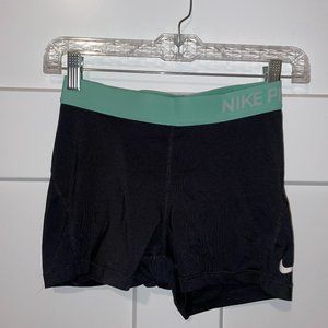Nike Pro Shorts with Mint Green Band